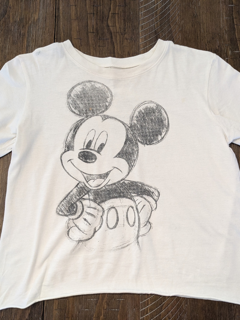 Disney White Graphic Mickey Crop Top